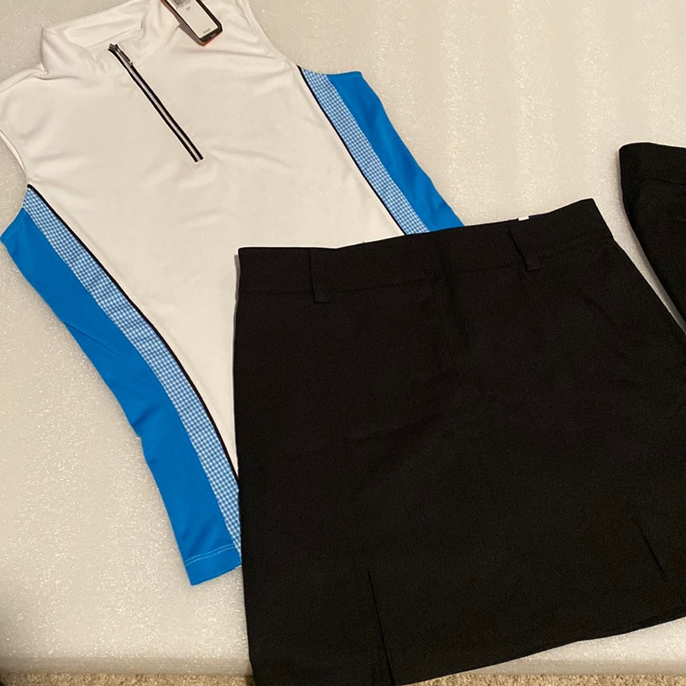 GOLF SLEEVELESS SHIRT AND CHOICE OF SKIRT OR PANT.